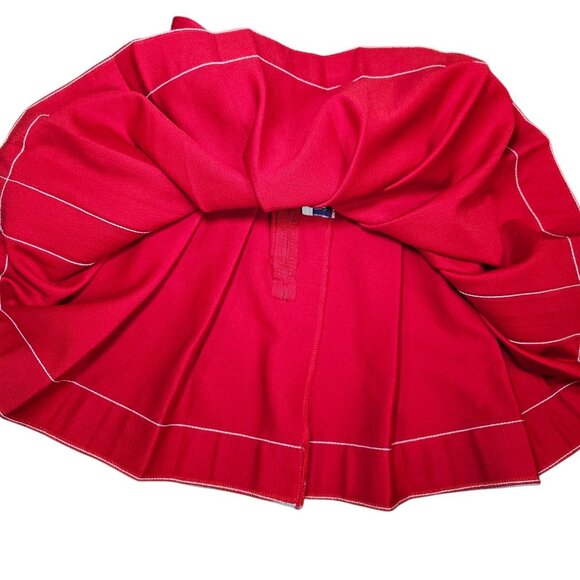 VTG 90s Cheerleader Uniform Outfit Shirt Pleated Skirt Red White RGS Sz XS USA - Picture 10 of 11